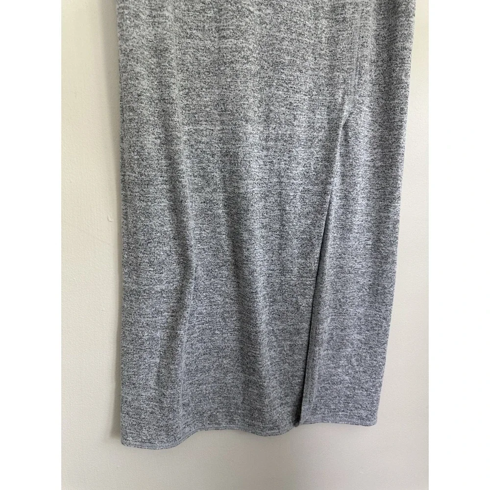 Aritzia Wilfred Free Heather Gray Terry Jersey Maxi‎ Tube Slit Skirt Size LARGE